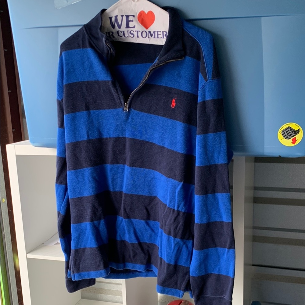 Polo by Ralph Lauren Blue and Black Striped Shirt